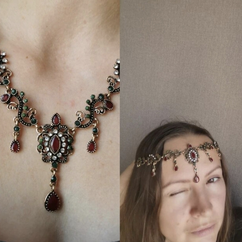 Turkish VintageLoking Necklace for Women,NEW,Antique,Wedding Set, HandmadeGift - Picture 5 of 9